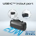 بروميت باور بانك فائق الصغر، سعة 5000 مللي أمبير/ساعة، سريع الشحن، مع موصل USB-C وLightning قابل للطي، أسود 