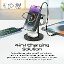 Promate-4-in-1 Charging Station with 15W MagSafe Compatible Wireless Charging 10000mAh Power Bank 