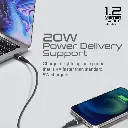 بروميت كابل توصيل الطاقة 20W تايب سي  إلى موصل لايتنينج/ اسود