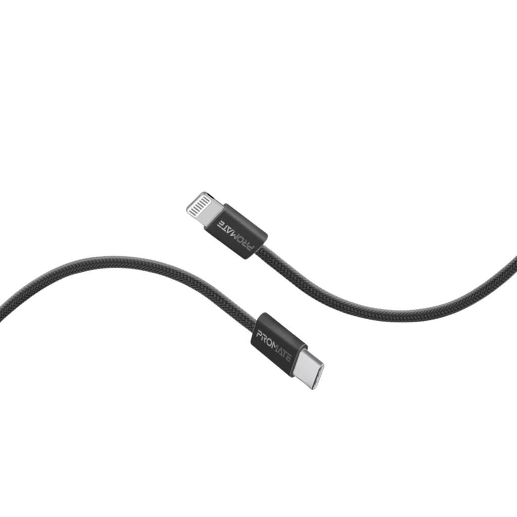 بروميت كيبل تايب سي ايفون فائق السرعة بطول 1.2 متر وقوة 60 واط ، مصنوع من القماش المضفر /اسود