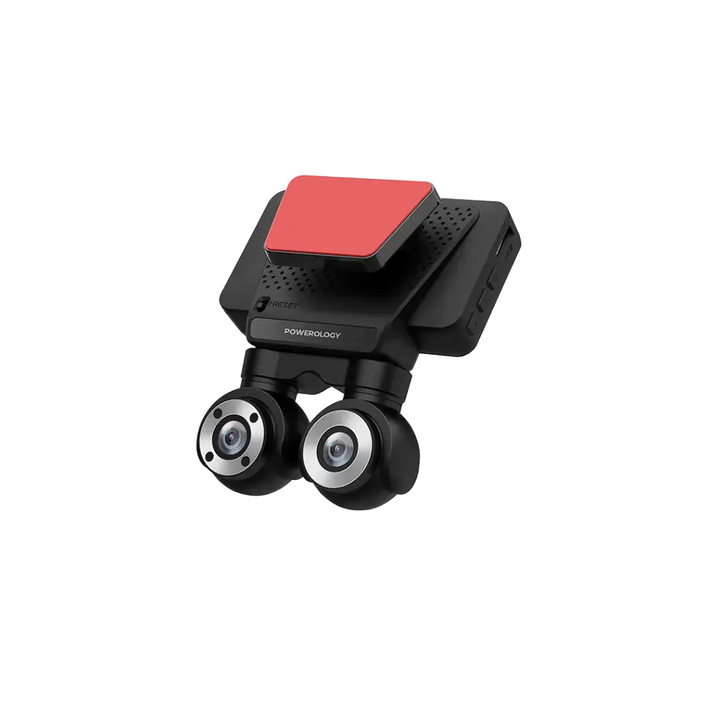 Powerology Dual Lens Dash Camera - Black 