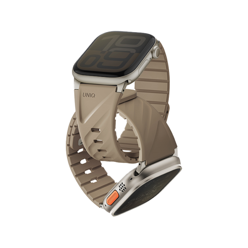 Uniq Fluo Bundle Magnetic Watch Strap With Connector for Apple Watch 40mm to 49mm - Soft Sand 