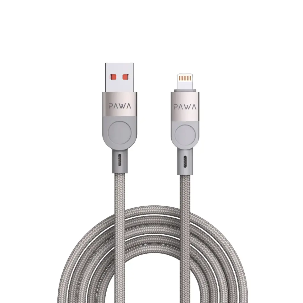 PAWA Levin Braided Cable USB-A to Lightning 3.1A -1.2M GREY TITANUM