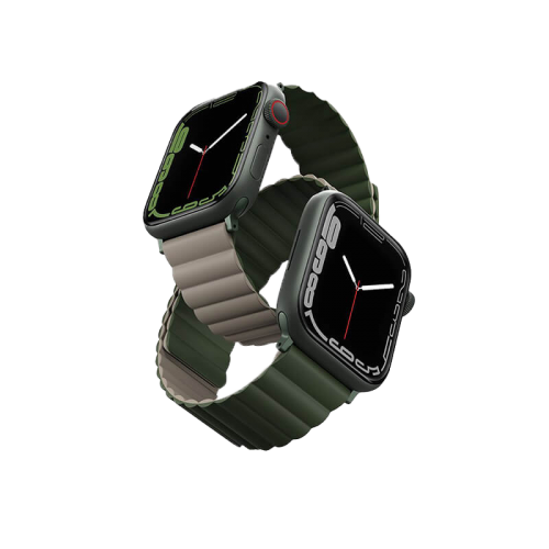 Uniq Revix Reversible Strap for Apple Watch 42/44/45/46/49mm - Pine Green / Taupe