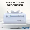Promate5000mAh Ultra-Compact fast charging Power Bank with Dual Folding USB-C & Lightning Connector