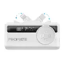 Promate Ultra-CompactFastChargingPowerBank with In-built USB-C, LightningConnectors & Apple Watch Charger White