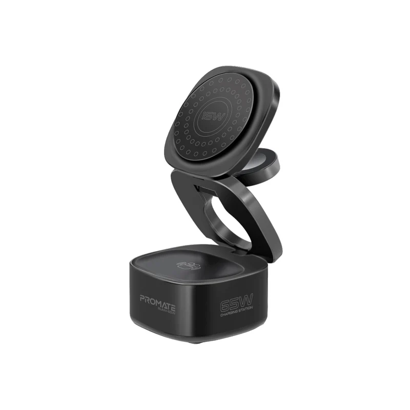  بروميت محطة شحن لاسلكية قابلة للطي بقوة 65 واط GaNFast متوافقة مع ماجسيف