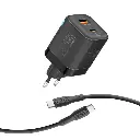 Promate 25W Dual Port Adapter Combo with 60W Fast Charging USB-C Cable  