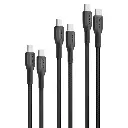 Promate 3Pcs High Tensile Strength Data & Charge USB-C Cable kit