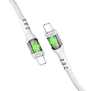 Promate 60W Power Delivery Ultra-Fast USB-C Cable with Transparent Shells white