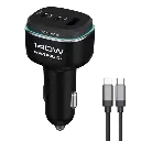 باورولوجي شاحن سيارة عالي الطاقة بثلاث منافذ  بقوة 140 واط مع كيبل تايب سي الى تايب سي 