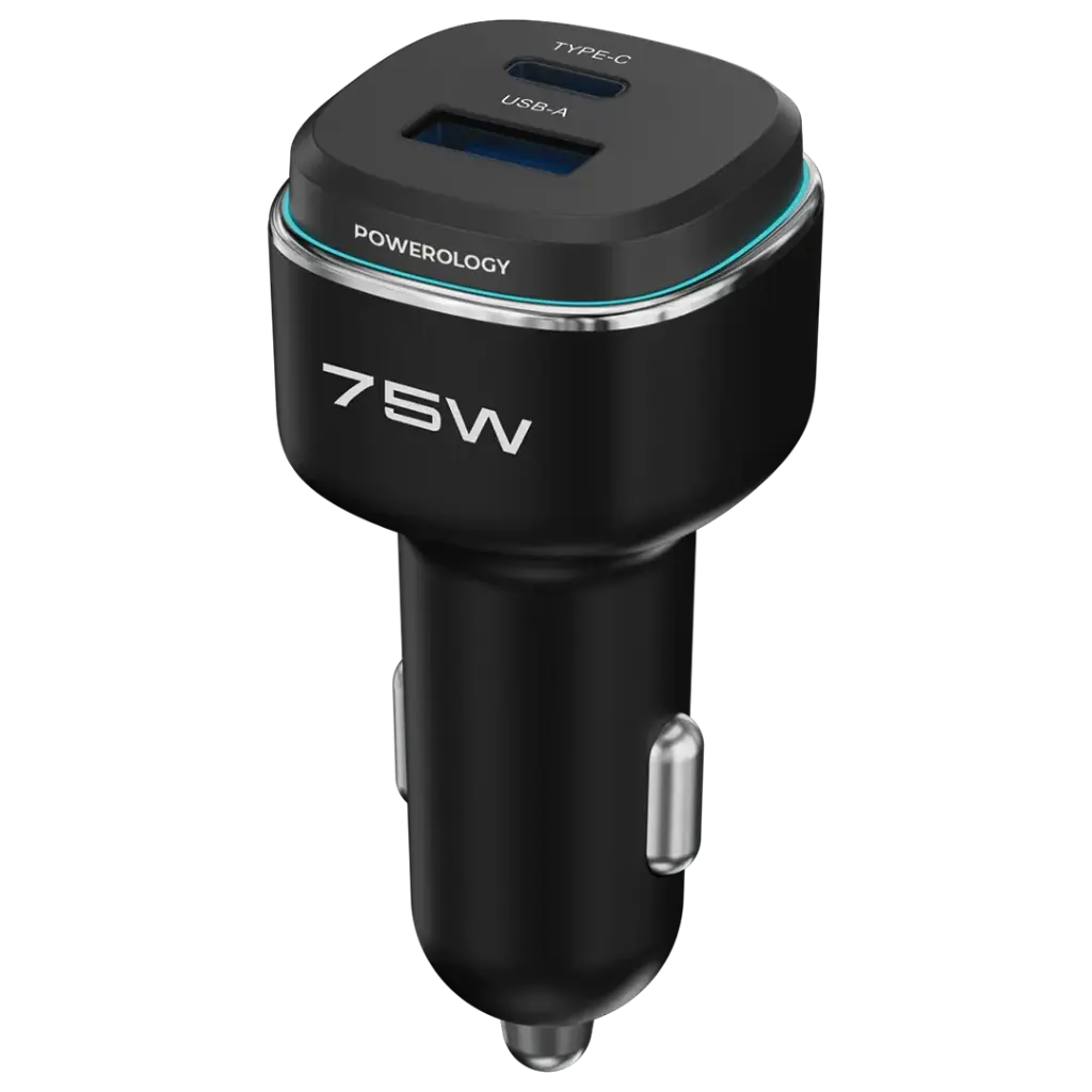 Powerology 75W Dual-Port High-Power Car Charger 