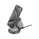 Bazic GoMag Gyre 360 Rotating Base 3 in 1 Wireless Charger With Apple Watch & Airpods Charging - Gunmetal