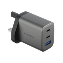 انرجيا امبي شارج شاحن حائط بمنفذين USB-C ومنفذ USB-A بقوة 65 وات - جان ميتال