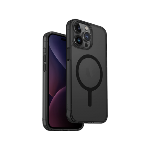 يونيك هايبرد لايف برو اكستريم - كفر ماج سيف لهاتف ايفون 15 بروماكس - اسود مدخن