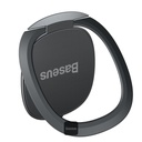 حامل حلقة الهاتف غير المرئي من Baseus | حامل وحامل هاتف قابل للتعديل بمقبض إصبع معدني يدور 360 درجة - اسود