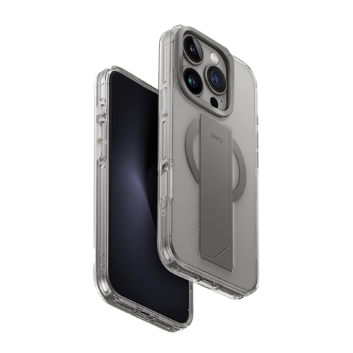 Uniq Hybrid Heldro Max MagSafe Case with Camera Stand for iPhone 16 Pro - Lucent Clear