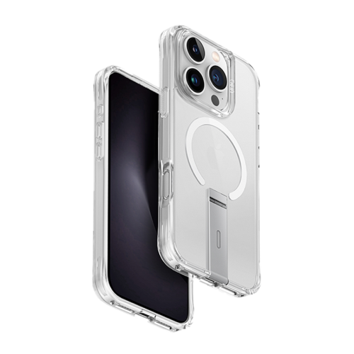 Uniq Hybrid Eleva MagSafe Case with Camera Stand for iPhone 16 Pro Max – Lucent Clear
