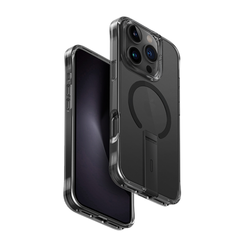 Uniq Hybrid Eleva MagSafe Case with Vertical Stand for iPhone 16 Pro Max – Carbon Black