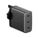 Energea Ampcharge 3-Port USB-C 100W GaN Wall Charger - Gunmetal