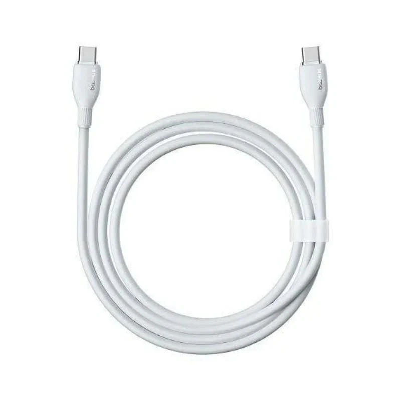 BASEUS PUNDDING SERIES FAST CHARGING CABEL TYPE-C TO TYPE-C 100W 2M STELLR WHITE