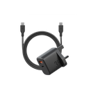 Bazic Go Port Velox Kit Bundle 1-Port USB-C & 1-Port USB-A PD 35W Wall Charger with Weave USB-C to USB-C 60W Cable - Truffle Black