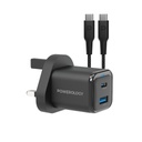 POWEROLOGY 35WGAN WITH USB-C TO USB-C CABLE - BLACK