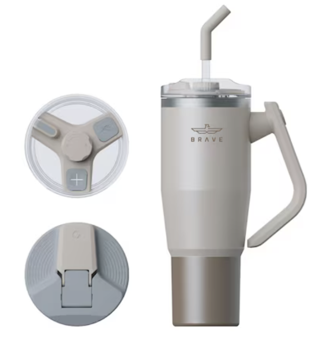 كوب حراري معزول بتقنية الفراغ و بمقبض دوار 180 درجة و يحافظ على البرودة لمدة 24 ساعة و الحرارة لمدة 12 ساعة و بالإضافة لأغطية محكمة الإغلاق و بسعة 1200 مل و باللون البيج من بريف تيمب غراد