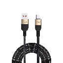 واير شحن PAWA خام من USB-A إلى USB-C بقدرة 3.1 أمبير بطول 1.2 متر – أسود صحراوي