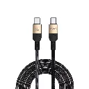 واير شحن PAWA Levin خام من USB-C إلى USB-C بقدرة 60 واط بطول 1.2 متر – أسود صحراوي