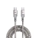  باوا كيبل ليفين الخام USB-C إلى USB-C بقدرة 60 واط - طول 1.2 متر، لون رمادي تيتانيوم 